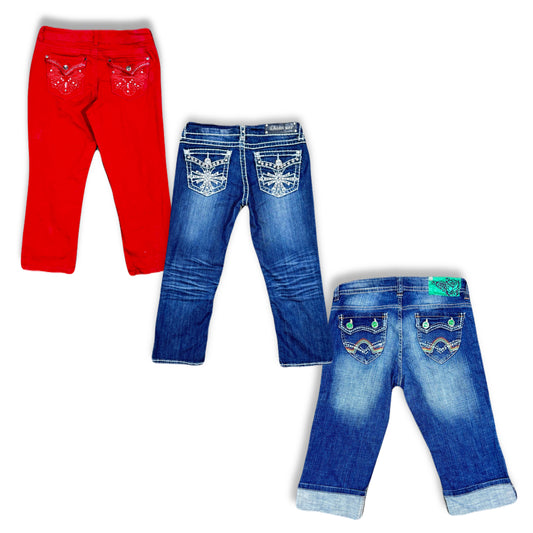 Y2k Embellished/Embellished Three Quarter Pants